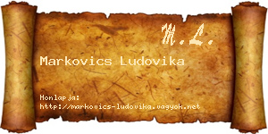 Markovics Ludovika névjegykártya